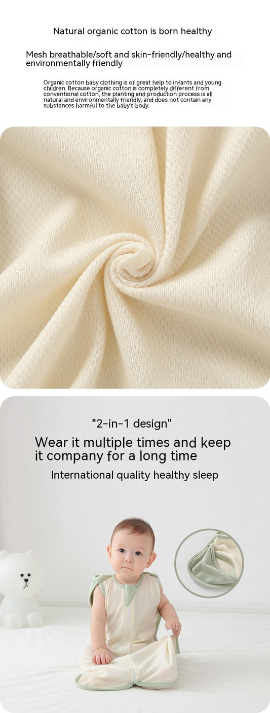 Baby Sleeping Bag Surrender Breathable Dual-use Newborn Organic Cotton Anti-kicking Blanket Leggings Swaddling Anti-startle