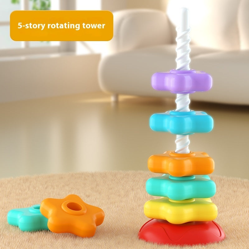 Rainbow Rotating Tower Jenga Early Education Educational Toys