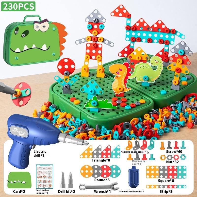 Children Screw Puzzle Toy Assembled Electric Drill DIY Simulation Repair Disassembly Toolbox