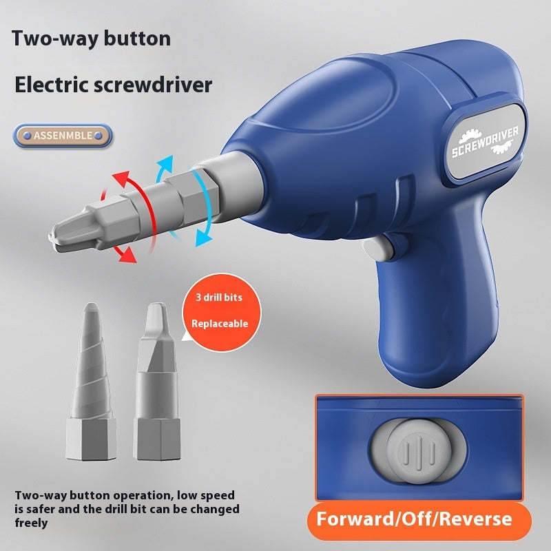 Children Screw Puzzle Toy Assembled Electric Drill DIY Simulation Repair Disassembly Toolbox