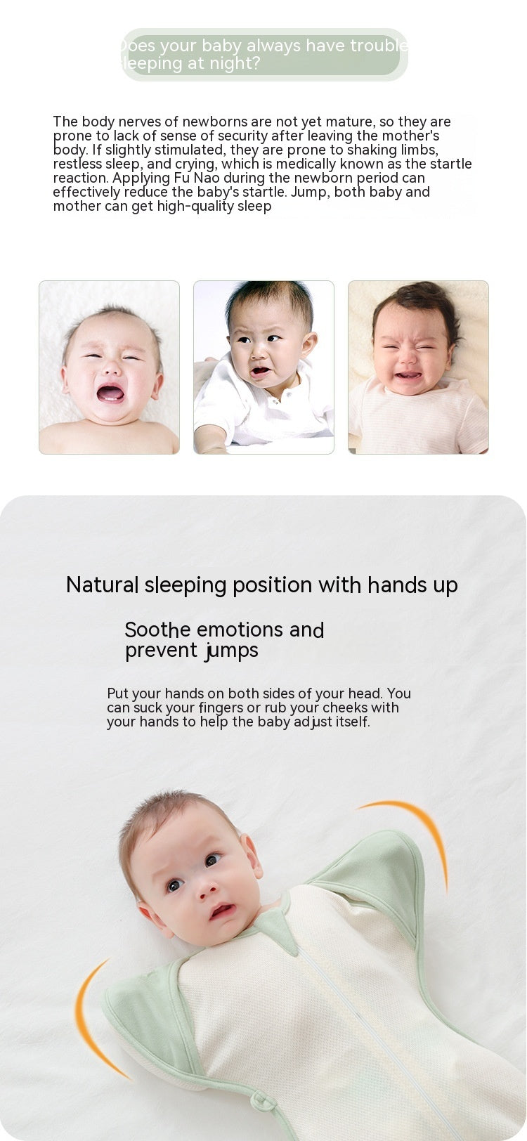 Baby Sleeping Bag Surrender Breathable Dual-use Newborn Organic Cotton Anti-kicking Blanket Leggings Swaddling Anti-startle