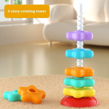 Rainbow Rotating Tower Jenga Early Education Educational Toys