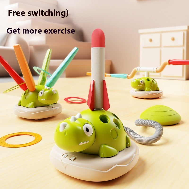 Multifunctional Three-in-one Dinosaur Exercise Machine Children's Ring Throwing Skipping Rope Skyrocket Indoor Outdoor Training Sports