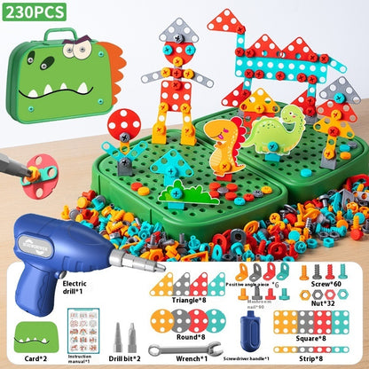 Children Screw Puzzle Toy Assembled Electric Drill DIY Simulation Repair Disassembly Toolbox