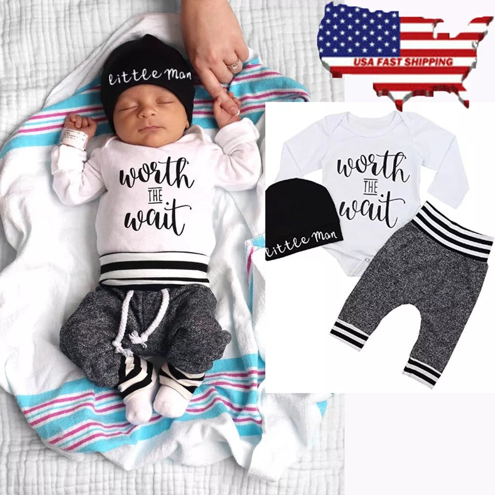 "US Newborn Baby Romper Bodysuit Jumpsuit Outfit Set"