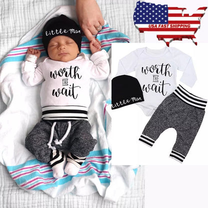 "US Newborn Baby Romper Bodysuit Jumpsuit Outfit Set"