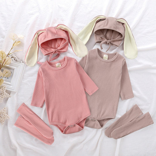 Rabbit Ears Long Sleeve Baby's Romper Romper Three Pieces