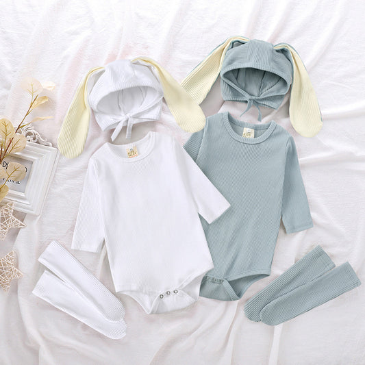 Rabbit Ears Long Sleeve Baby's Romper Three Pieces