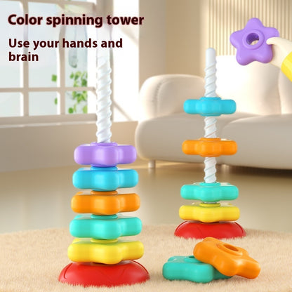 Rainbow Rotating Tower Jenga Early Education Educational Toys