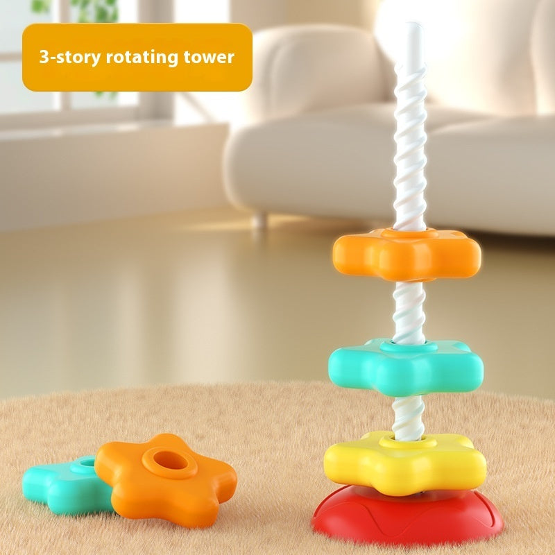 Rainbow Rotating Tower Jenga Early Education Educational Toys