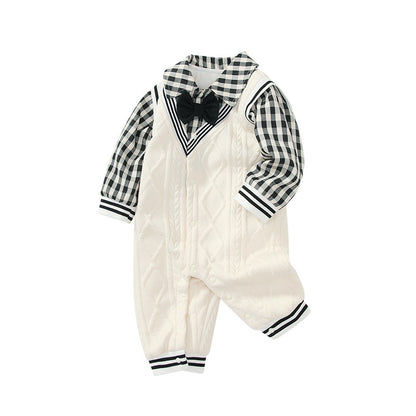 Baby Autumn Clothes College Style Fake Two Pieces Jumpsuit Baby Autumn Clothes College Style Fake Two Pieces Jumpsuit Full View